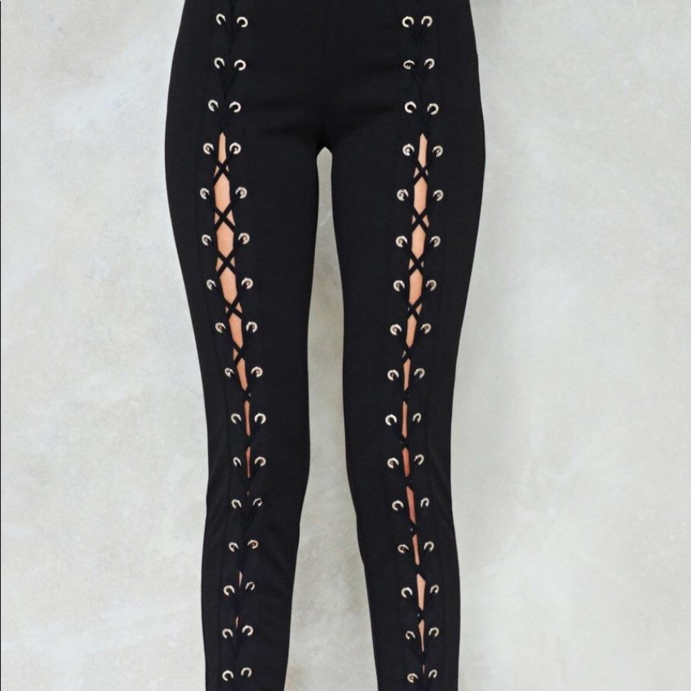 Nasty Gal Lace Up Pants